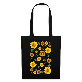 Bloomcore Ästhetische Sonnenblumen Flowercore Cott - Stoffbeutel - Schwarz - Vorne