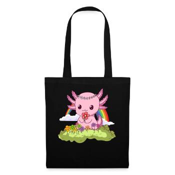 Bloomcore Esthétique Kawaii Axolotl Fleurs Cottageco - Sac en tissu - noir - Devant