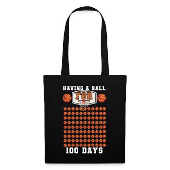 Étudiant 100e jour de basketball 100 jours d’école - Sac en tissu - noir - Devant