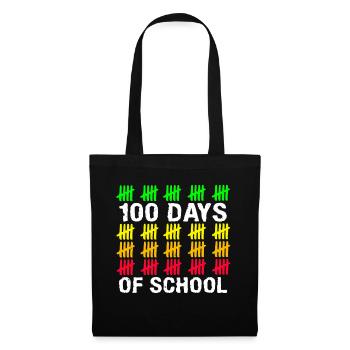 Stick Student 100. Tag 100 Tage Schule - Stoffbeutel - Schwarz - Vorne
