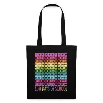 Anzahl Schüler 100. Tag 100 Tage Schule - Stoffbeutel - Schwarz - Vorne
