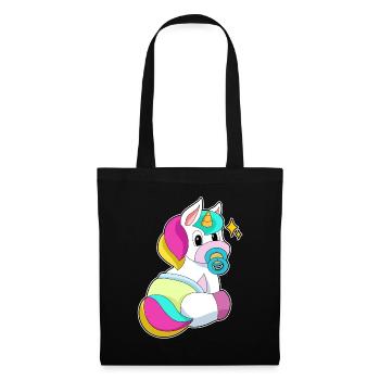 Tétine Licorne - Sac en tissu - noir - Devant