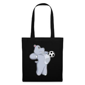 Hippopotamus Soccer Player Soccer - Tote Bag - black - Front