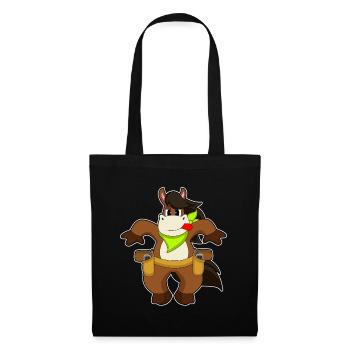 Cheval Cowboy Pistolet - Sac en tissu - noir - Devant