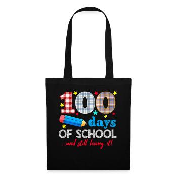 Plaid 100e jour toujours aimant 100 jours d’école - Sac en tissu - noir - Devant