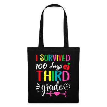100e jour a survécu à la 3e année 100 jours d’école - Sac en tissu - noir - Devant