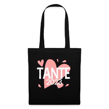 Tante 2023 - Tante werden - Tante Geschenk - Stoffbeutel - Schwarz - Vorne