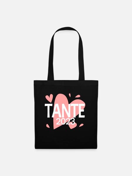 Tante 2023 - Tante werden - Tante Geschenk - Stoffbeutel - Schwarz
