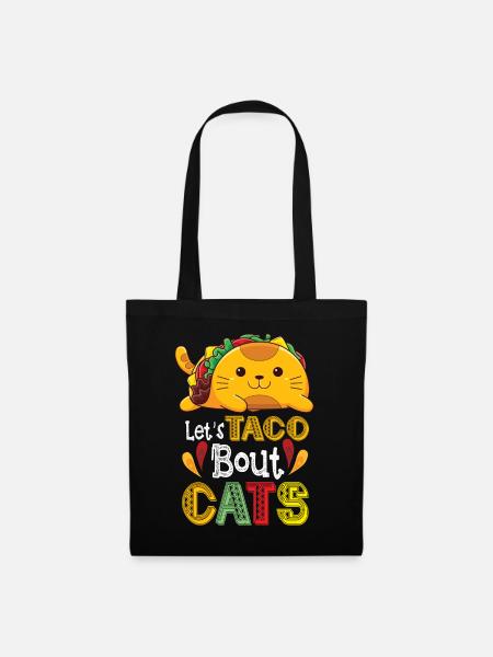 Let's Taco Bout Cats Catlover - Stoffbeutel - Schwarz