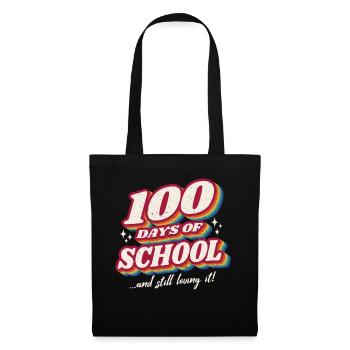 Étudiant rétro 100e jour aimant 100 jours d’école - Sac en tissu - noir - Devant