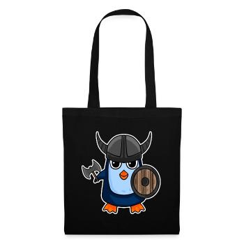 Motif de manchot viking - Sac en tissu - noir - Devant