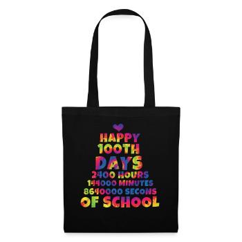 Happy 100th Day Tie Dye Color 100 Days Of School - Tote Bag - black - Front