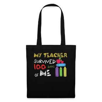 Un enseignant heureux du 100e jour survit à 100 jours d’école - Sac en tissu - noir - Devant