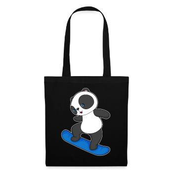 Panda Snowboarder Snowboard - Sac en tissu - noir - Devant