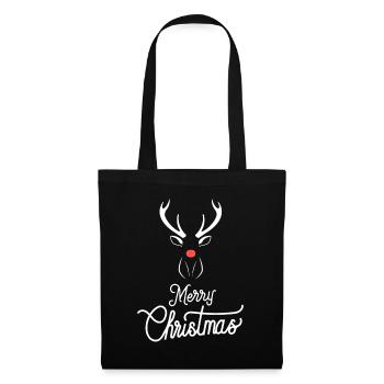 Christmas reindeer with red nose - Tote Bag - black - Front
