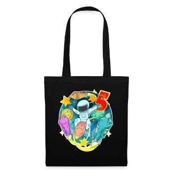 5e anniversaire 5 ans jeune astronaute de l’espace - Sac en tissu - noir - Devant