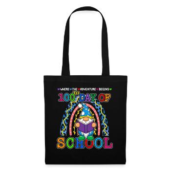 Aventure Gnome Joyeux 100e jour 100 jours d’école - Sac en tissu - noir - Devant