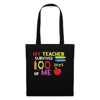 Funny 100th Day Teacher Survive 100 Days Of School - Tote Bag - black - Front