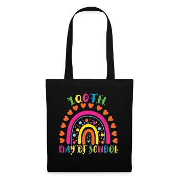 100th Day Heart Rainbow Happy 100 Days Of School - Tote Bag - black - Front