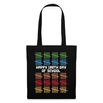 100e jour d’école 100 100 jours heureux d’école - Sac en tissu - noir - Devant