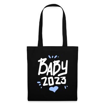Bébé 2023 - Naissance Enceinte 2023 Grossesse - Sac en tissu - noir - Devant