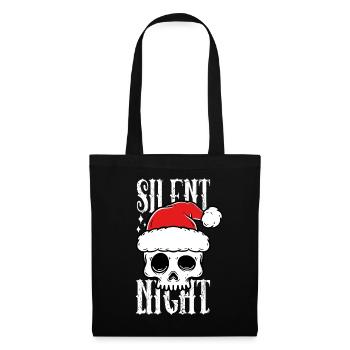 Skull Christmas Design Silent Night - Tote Bag - black - Front