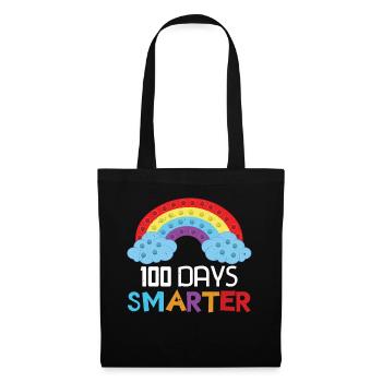 Rainbow Pop 100. Tag Klügere Schultage - Stoffbeutel - Schwarz - Vorne