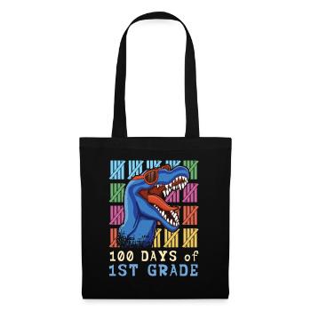 Roar 1. Klasse 100. Dinosaurier 100 Tage Schule - Stoffbeutel - Schwarz - Vorne
