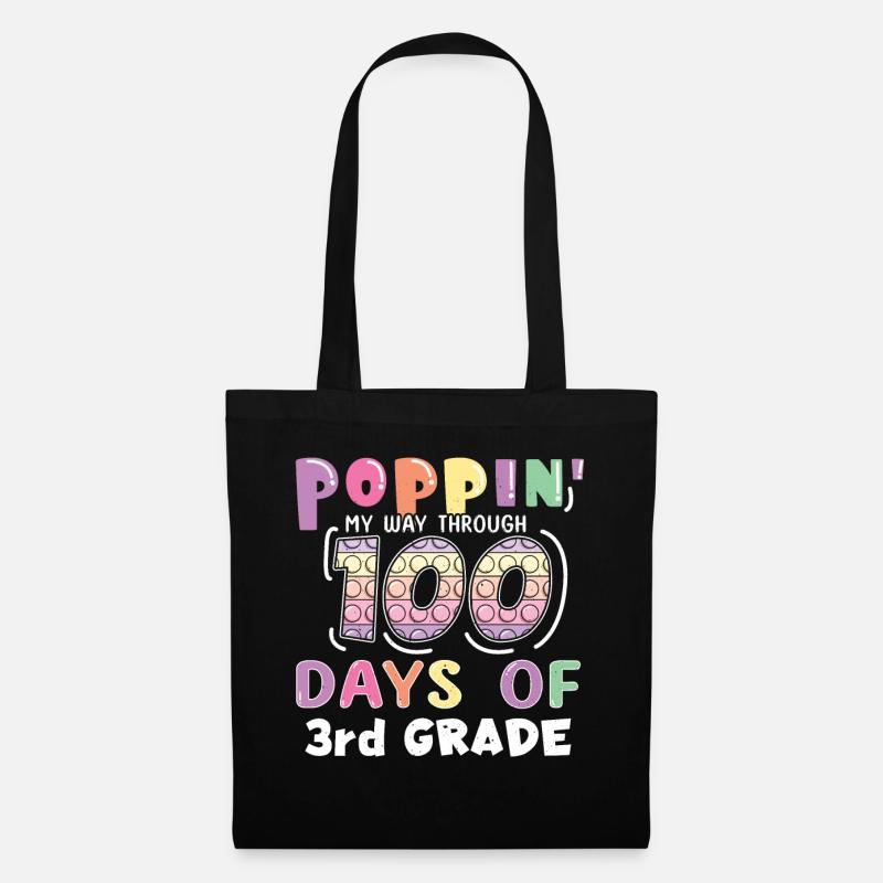 100. Tag 3. Klasse Pop Bubble 100 Tage Schule - Stoffbeutel - Schwarz