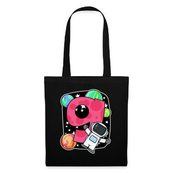 9e anniversaire 9 ans jeune astronaute de l’espace - Sac en tissu - noir - Devant