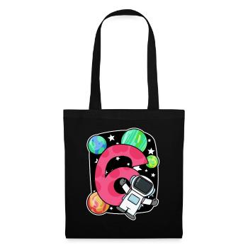 6th birthday 6 years young astronaut universe - Tote Bag - black - Front