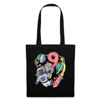 9e anniversaire 9 ans jeune astronaute de l’espace - Sac en tissu - noir - Devant