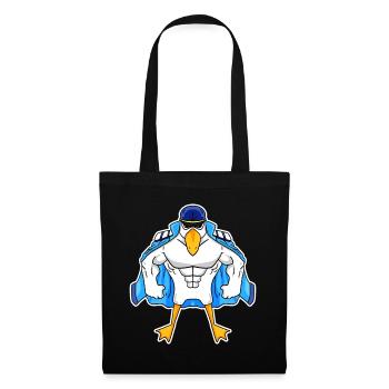 Mouette musclée Mouette Cadeau - Sac en tissu - noir - Devant