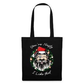 Santa you re nasty i like that weihnachten - Stoffbeutel - Schwarz - Vorne