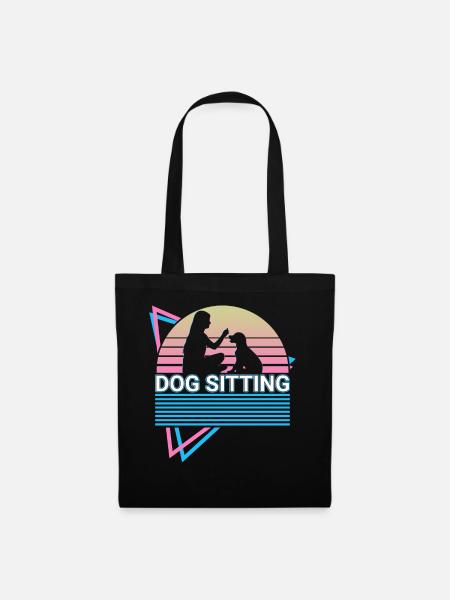 Hundesitting Retro Trainer - Stoffbeutel - Schwarz