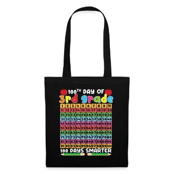 100e jours du calendrier de la 3e année 100 jours d’école - Sac en tissu - noir - Devant