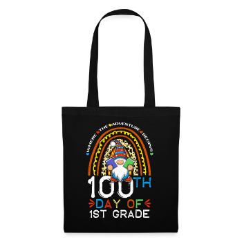 Gnome de 1ère Année Joyeux 100ème Jour 100 Jours D’École - Sac en tissu - noir - Devant