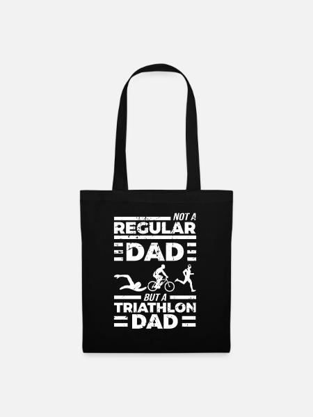 Lustiger Triathlon Vater - Stoffbeutel - Schwarz