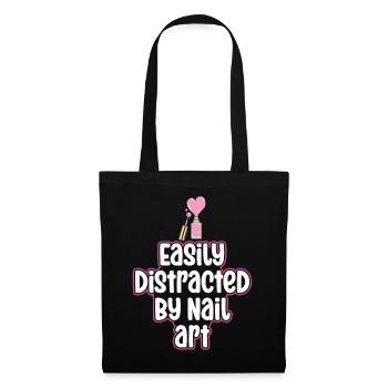 Easily distracted by Nail Art Nail Tech - Tote Bag - black - Front