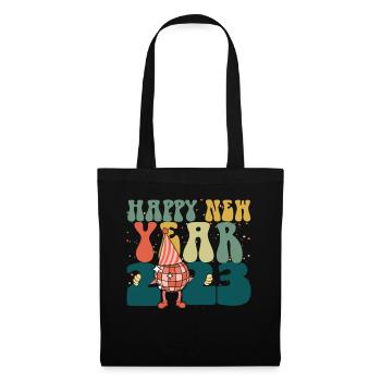 Bonne année 2023 Hello 2023 Groovy New Year - Sac en tissu - noir - Devant