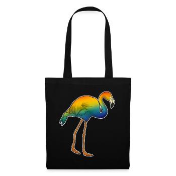 Flamant rose arc-en-ciel - Sac en tissu - noir - Devant