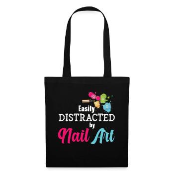 Easily distracted by Nail Art Nail Tech - Tote Bag - black - Front