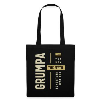 Grumpa Man Myth The Bad Influence - Dad Grandpa - Tote Bag - black - Front