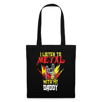 Metal With Daddy Metal Kid Music Lover Rocker - Stoffbeutel - Schwarz - Vorne