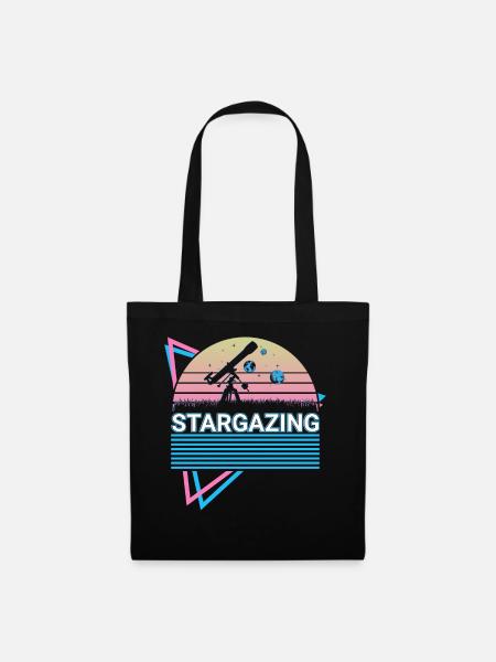 Sterngucker Stargazer Retro - Stoffbeutel - Schwarz