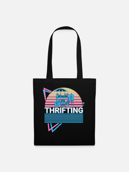 Thrifting Thrifter Retro - Stoffbeutel - Schwarz