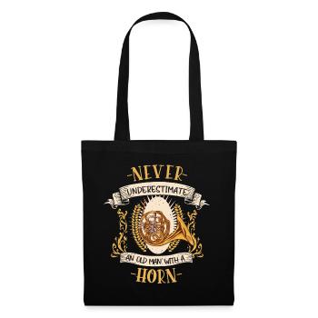 Corn Musicien Instrument Cuivres Musique Cadeau - Sac en tissu - noir - Devant