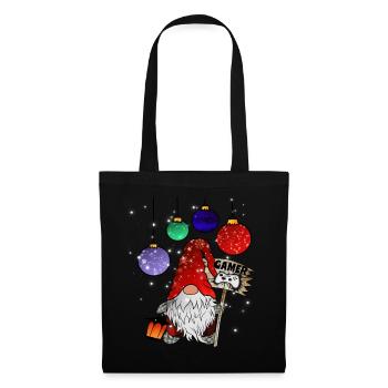 Gamer Wichtel Christmas Gnome - Stoffbeutel - Schwarz - Vorne