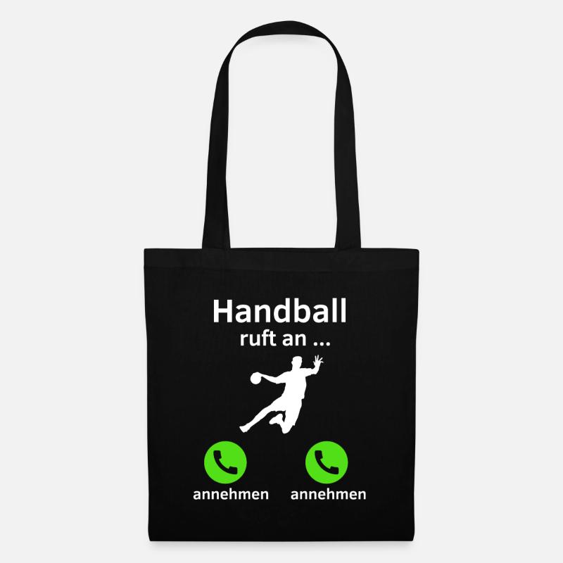 Handball ruft an - annehmen oder annehmen? - Stoffbeutel - Schwarz