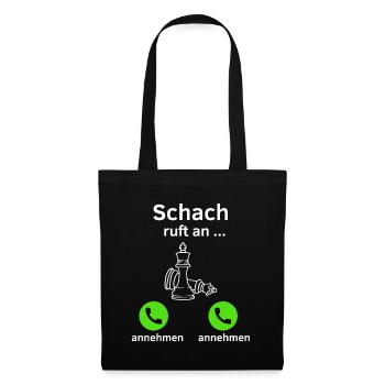 Schach ruft an - annehmen oder annehmen? - Stoffbeutel - Schwarz - Vorne